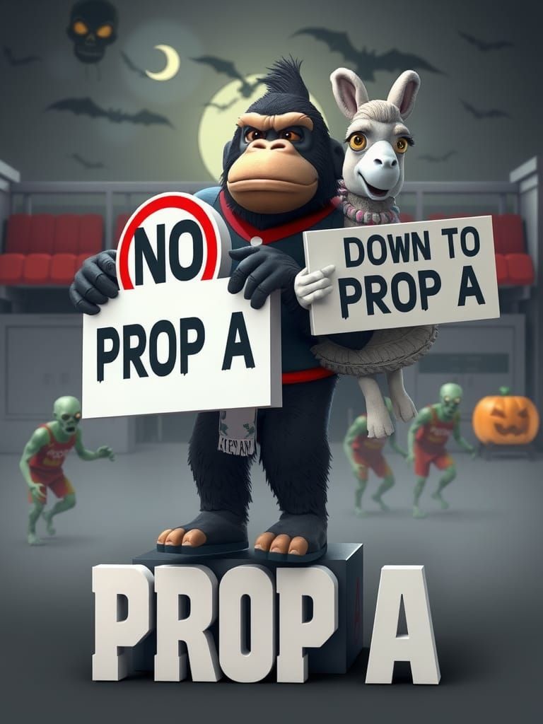 Anthropomorphic Animals Protest 'Prop A' in Cartoon Style