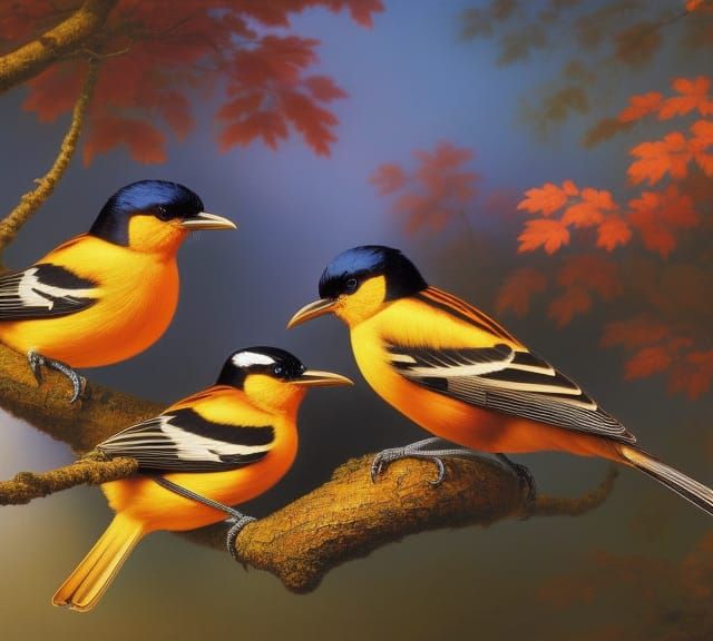 Orioles Singing Portrait in Fairycore Digital Art