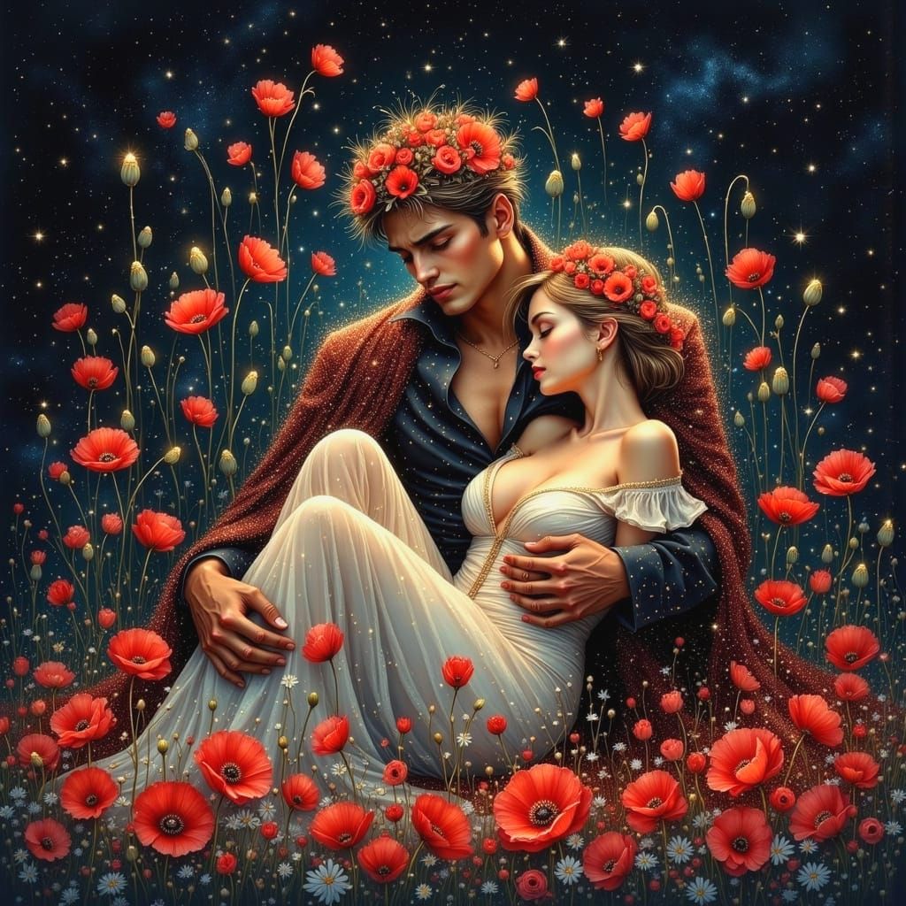 Mysterious Starry Knight in Watercolor Dark Fantasy