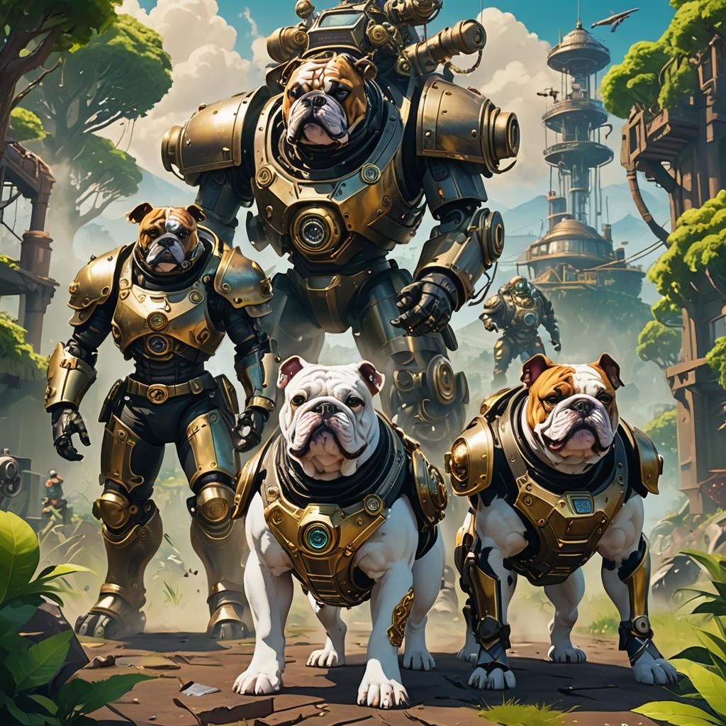Steampunk Bulldog Squad on Fortnite Island
