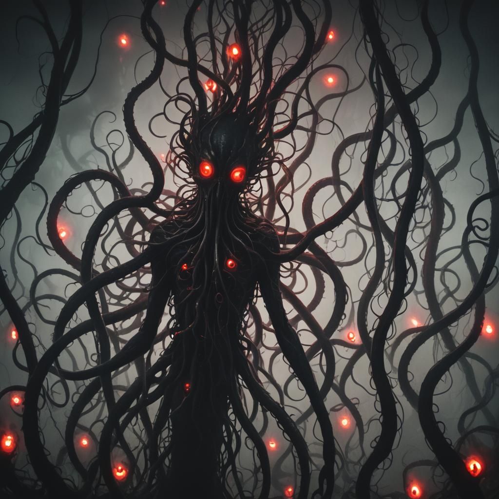 Surreal Tentacle Creature in Dark Fantasy Style