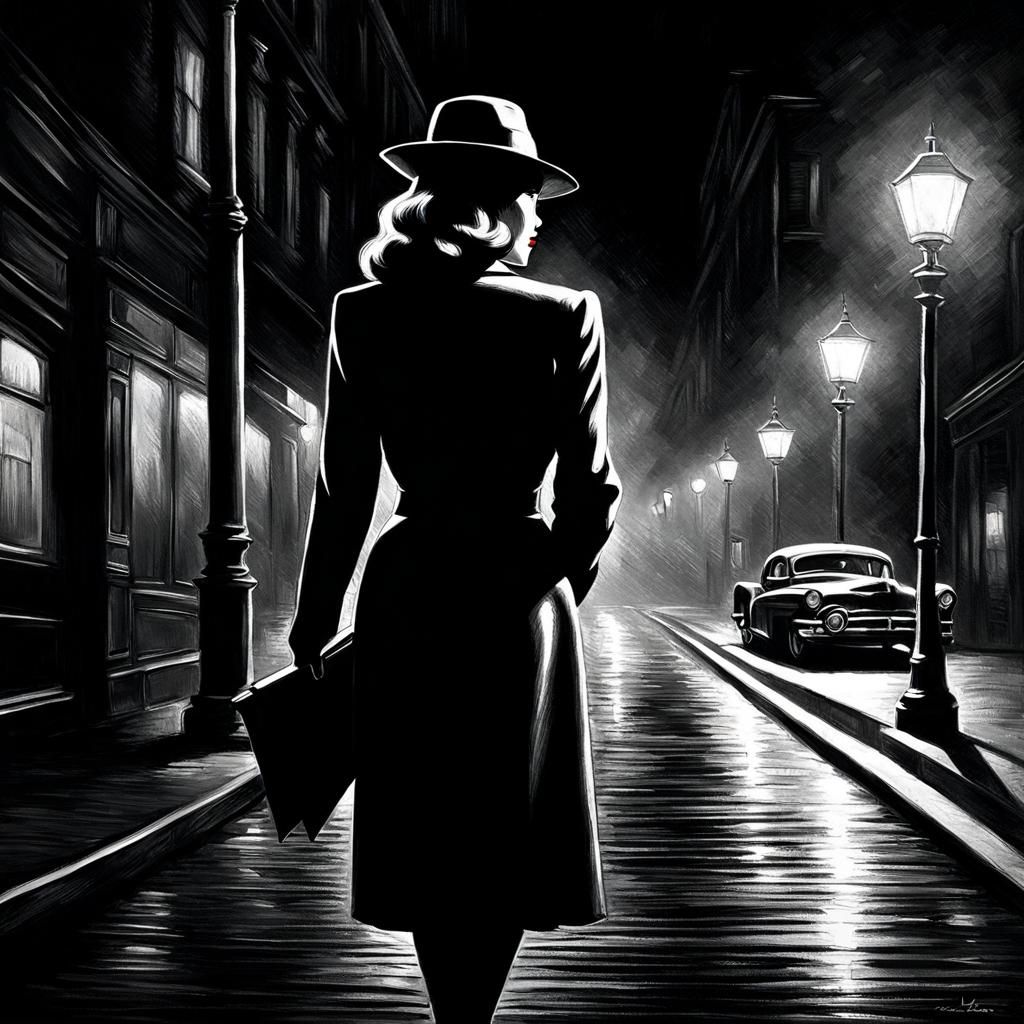 Femme Fatale in Film Noir Style