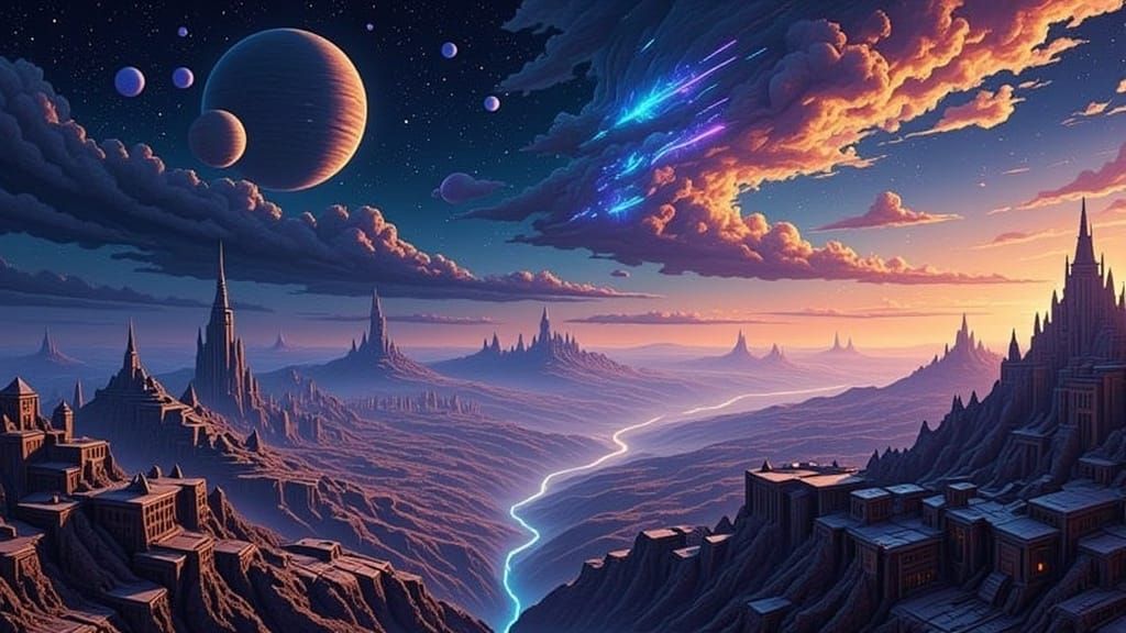 Vibrant Sci-Fi Outer Space Concept Art