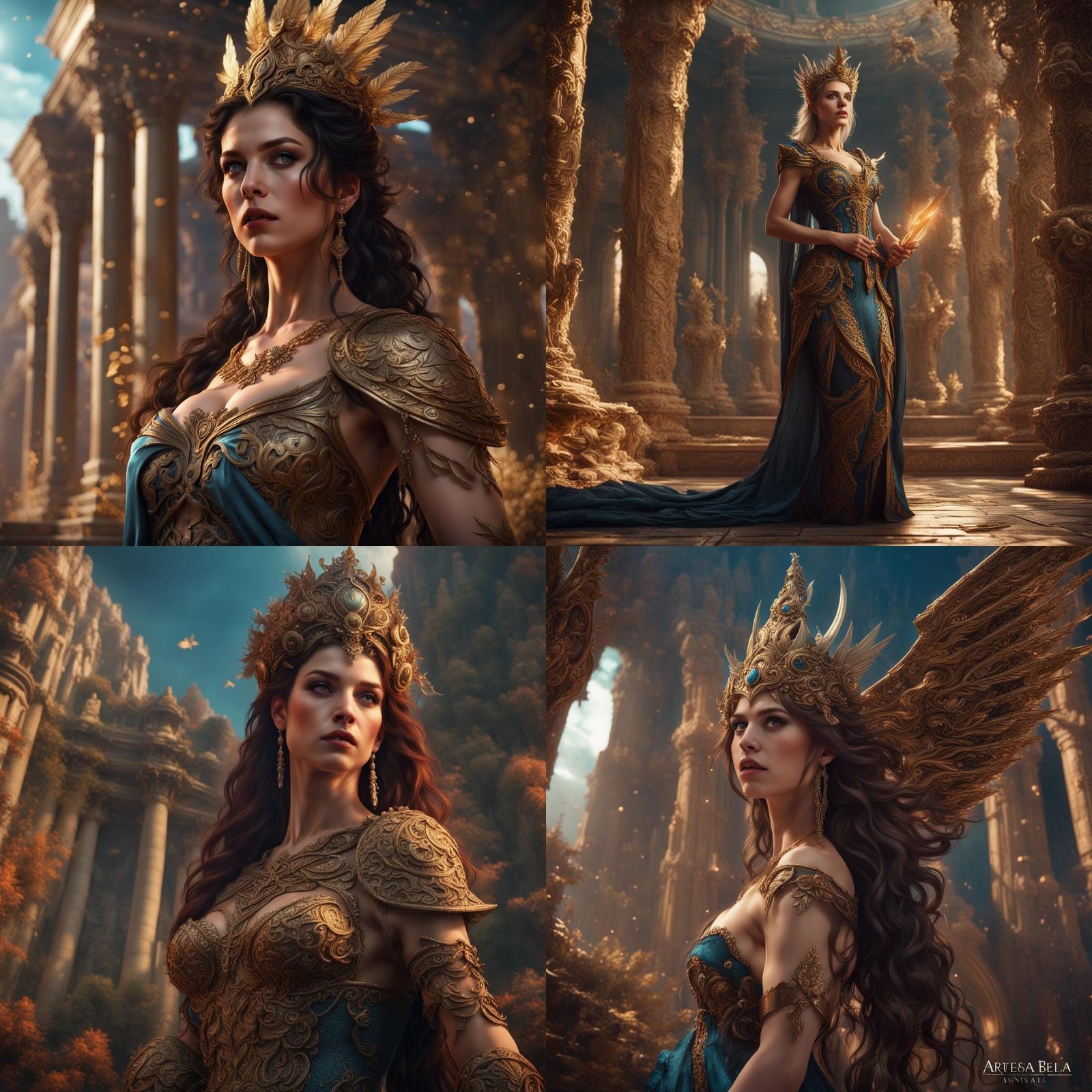Athena Portrait: Beautiful Goddess in Detailed Digital Paint...