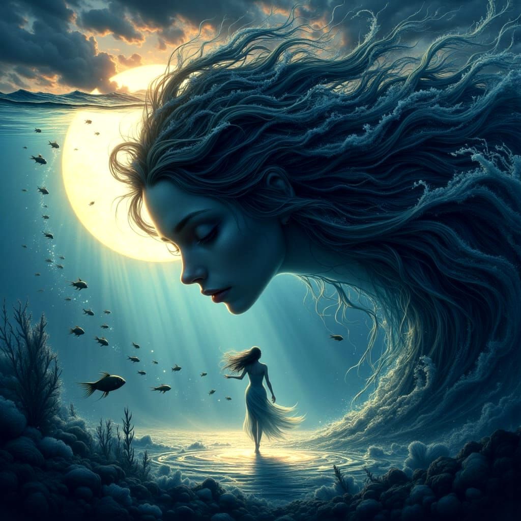 Submerged Songstress in Celestial Hush