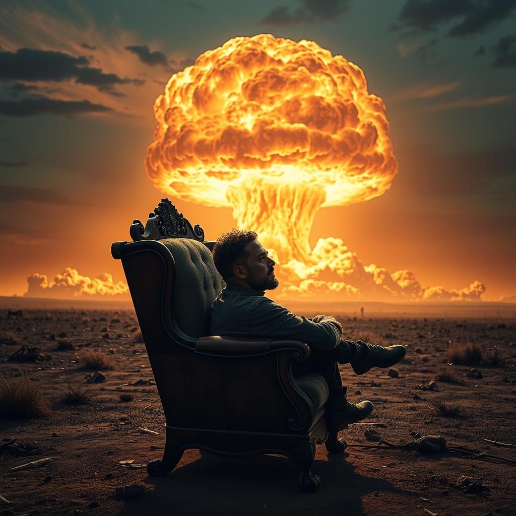 Post-Apocalyptic Nuclear Blast: Cinematic Armchair Silhouett...