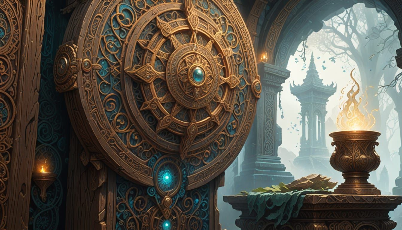 Ancient Artifact Radiates Mystical Energy in Warm, Golden Li...