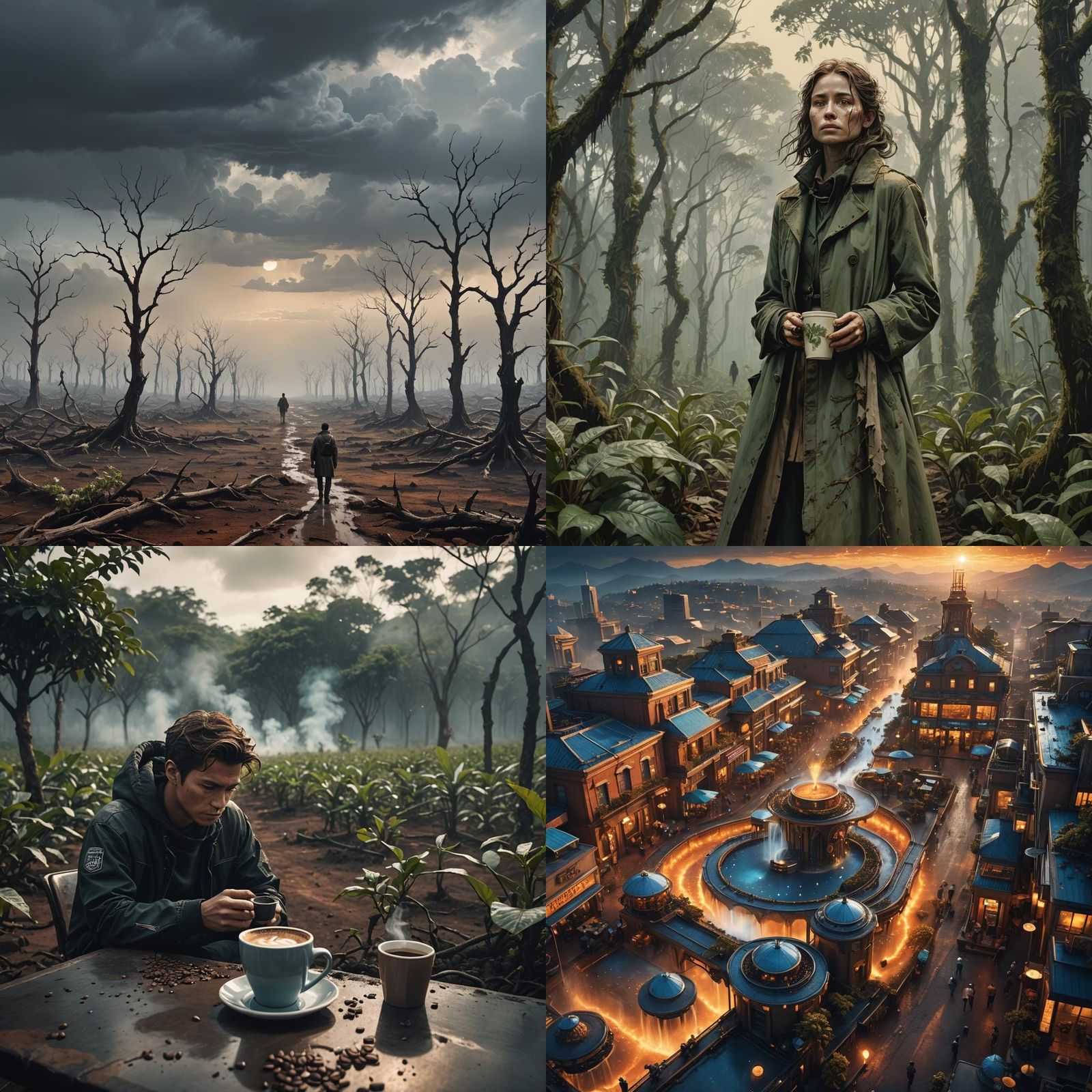 Dystopian Coffee World: An AI Generated Vision