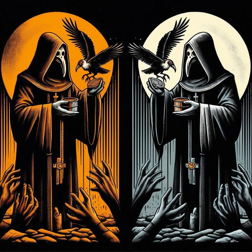 Steampunk Cult Ritual in Dark Industrial Temple