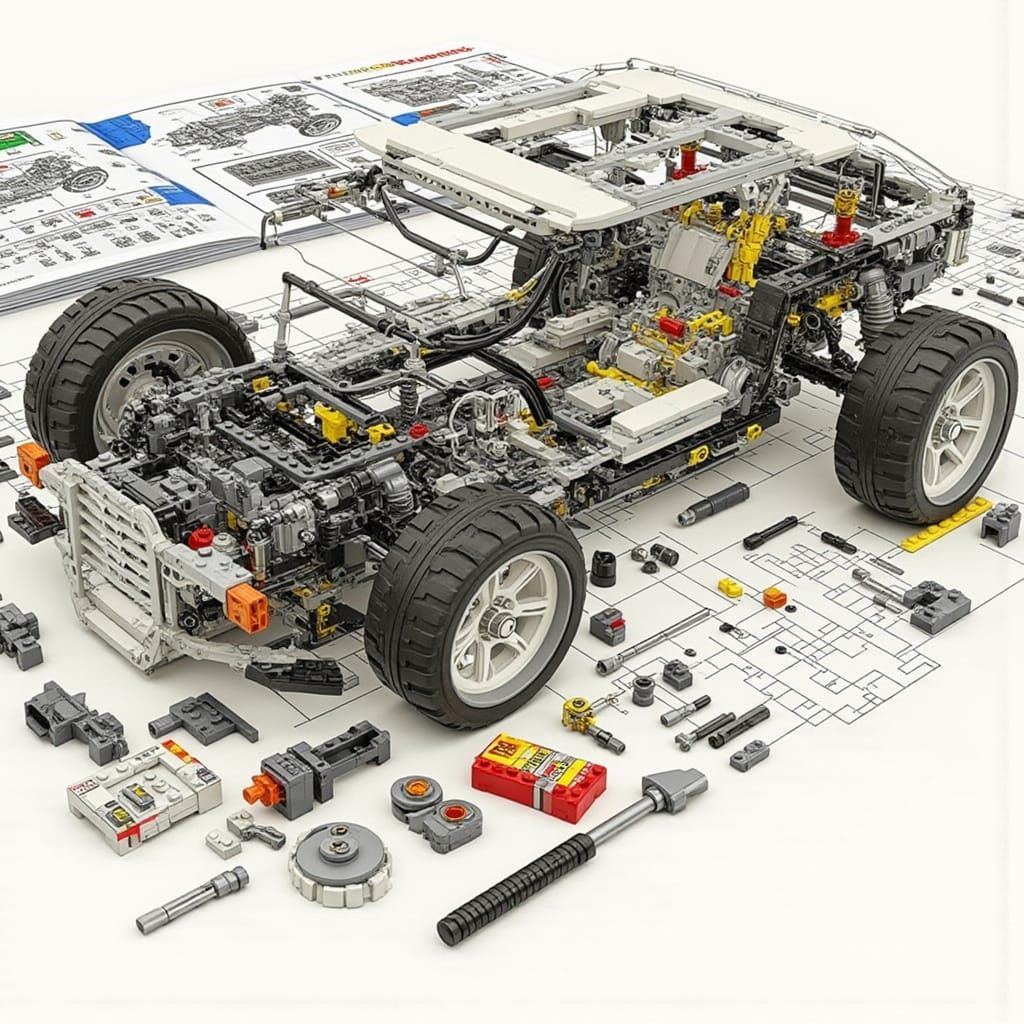 Detailed Technical Illustration of Truck Assembly