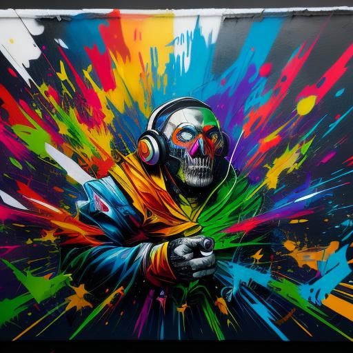 DJ in Chrome Graffiti Style with Fast Effects