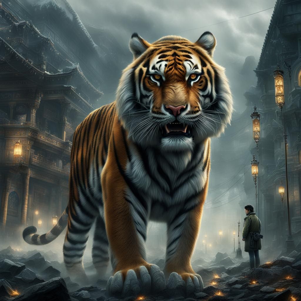 Tiger Eyes in the Mist: Digital Matte Painting