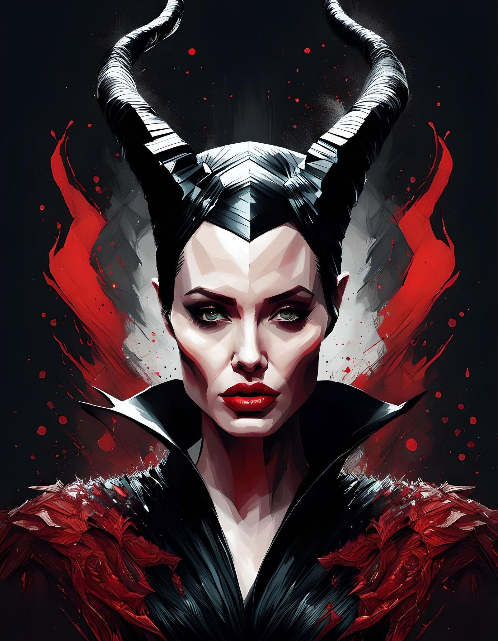 Powerful Sorceress Portrait with Shiny Aura and Filigree