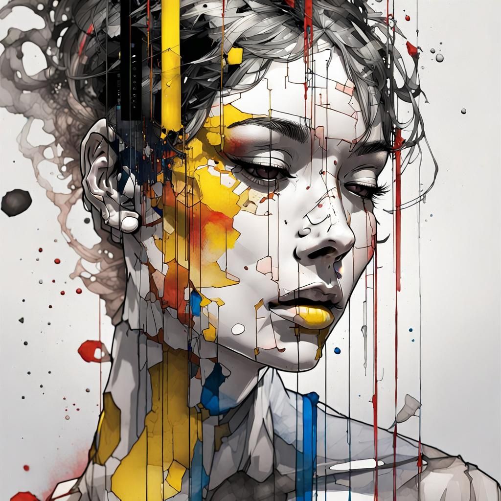 Modern Alcohol Ink Character Concept Art