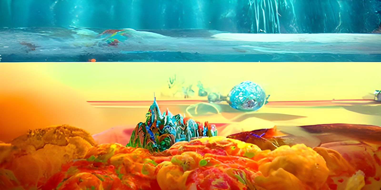 Crystalpunk Underwater Landscape Inspired by Fairytales