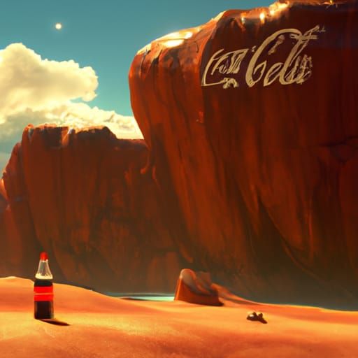 Coca-Cola on Mars: Detailed Matte Painting
