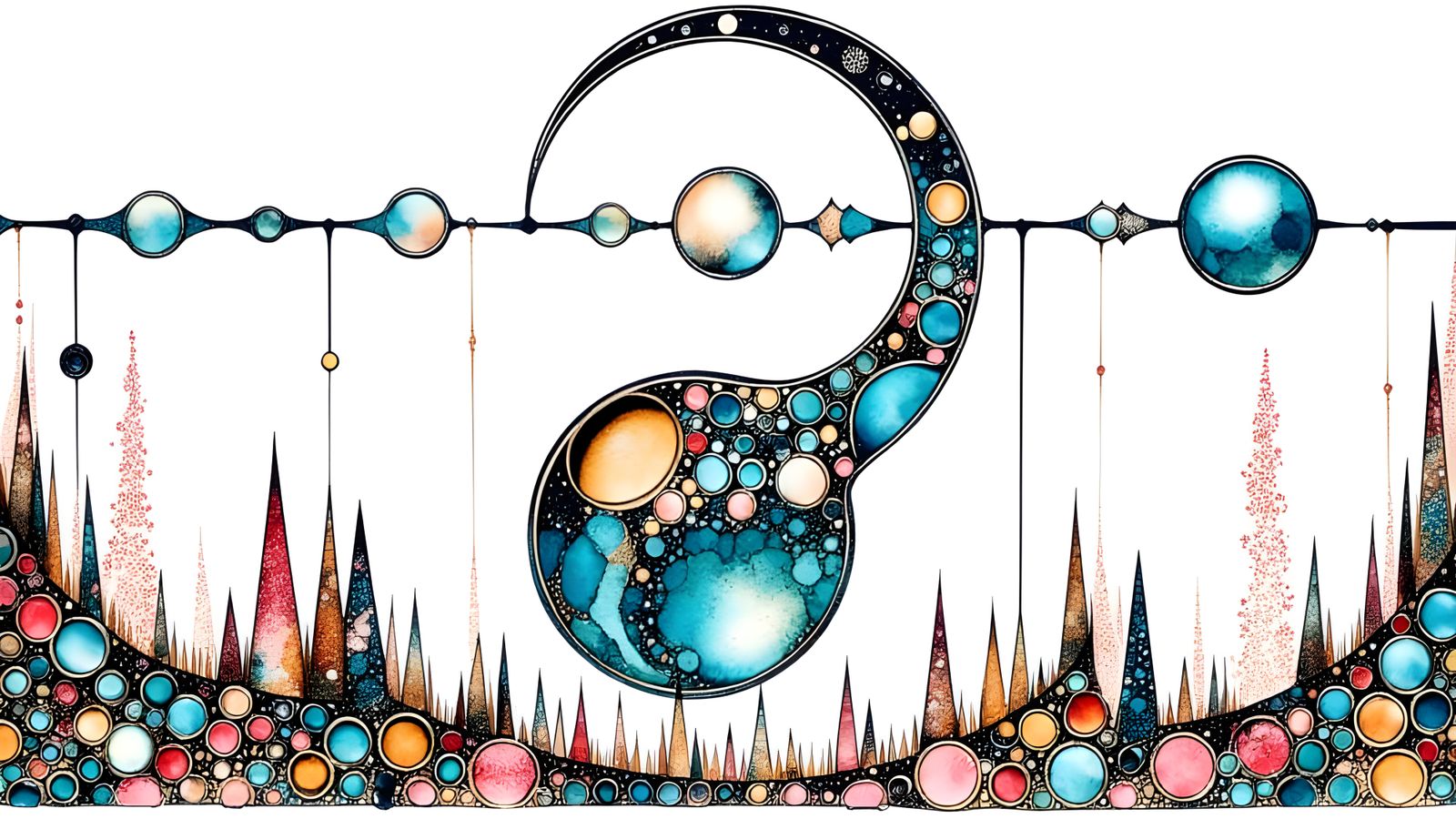 Kaleidoscopic Circuit Board with Kintsugi Cherry Blossoms