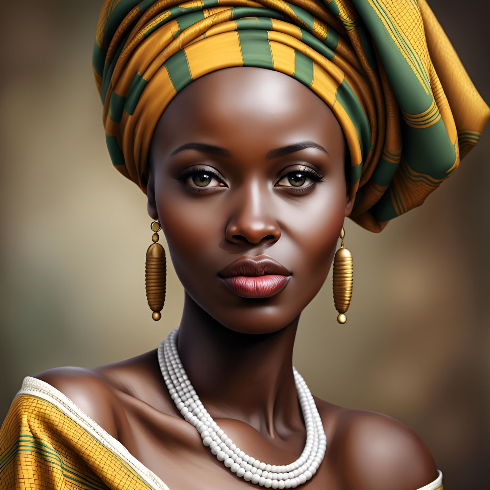 Realistic Portrait of a Beautiful Rwandan Woman
