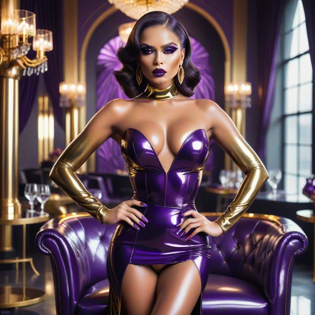 Gorgeous Woman in Latex with Smoky Eyes