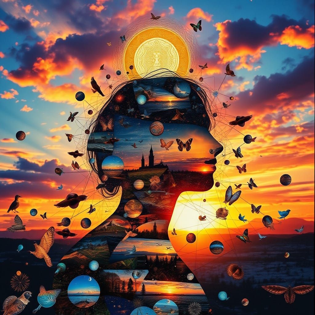 Mesmerizing Bio Art Paper Collage in 8K