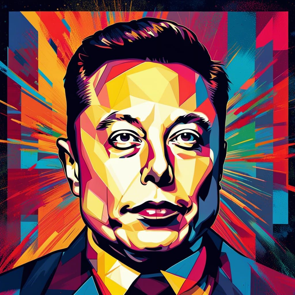 Elon Musk Pop Art Screen Print