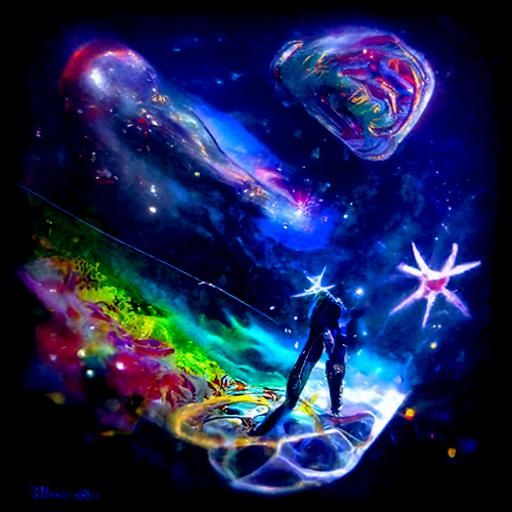 Holographic Astral Universe in Mixed Media Style
