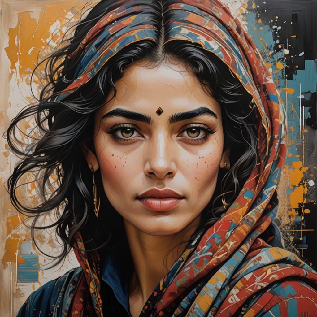 A Middle Eastern Woman with an Enigmatic Smile