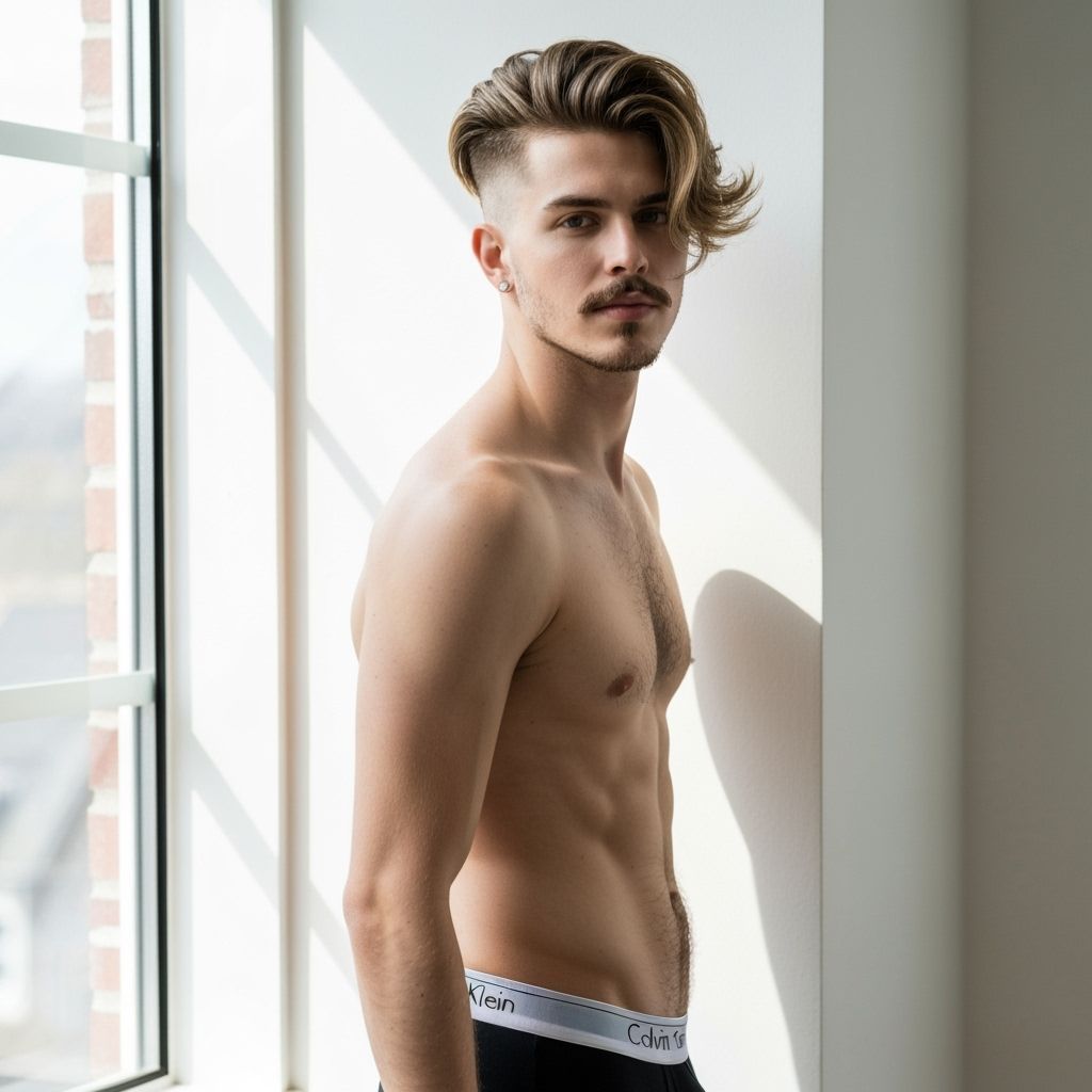 Man Poses By Window in Soft Natural Light Portrait