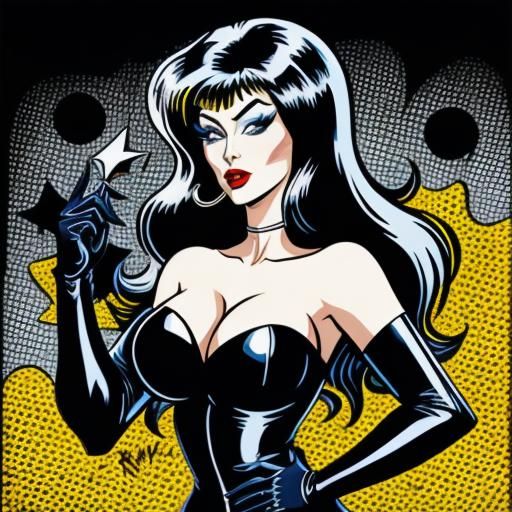 Elvira, mistress of darkness. Popart, Roy Lichtenstein