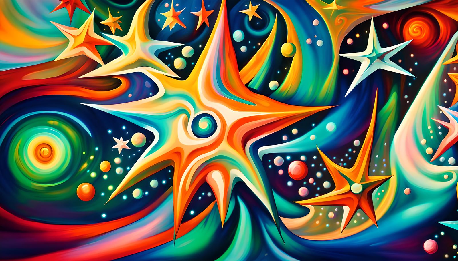 Iridescent Stars in Electro Magnetic Plasma Maelstrom