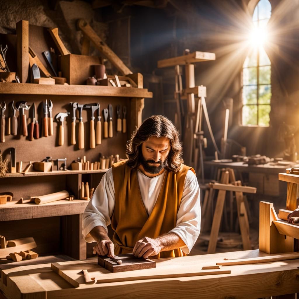 Jesus Christ Working as Carpenter in Nazareth