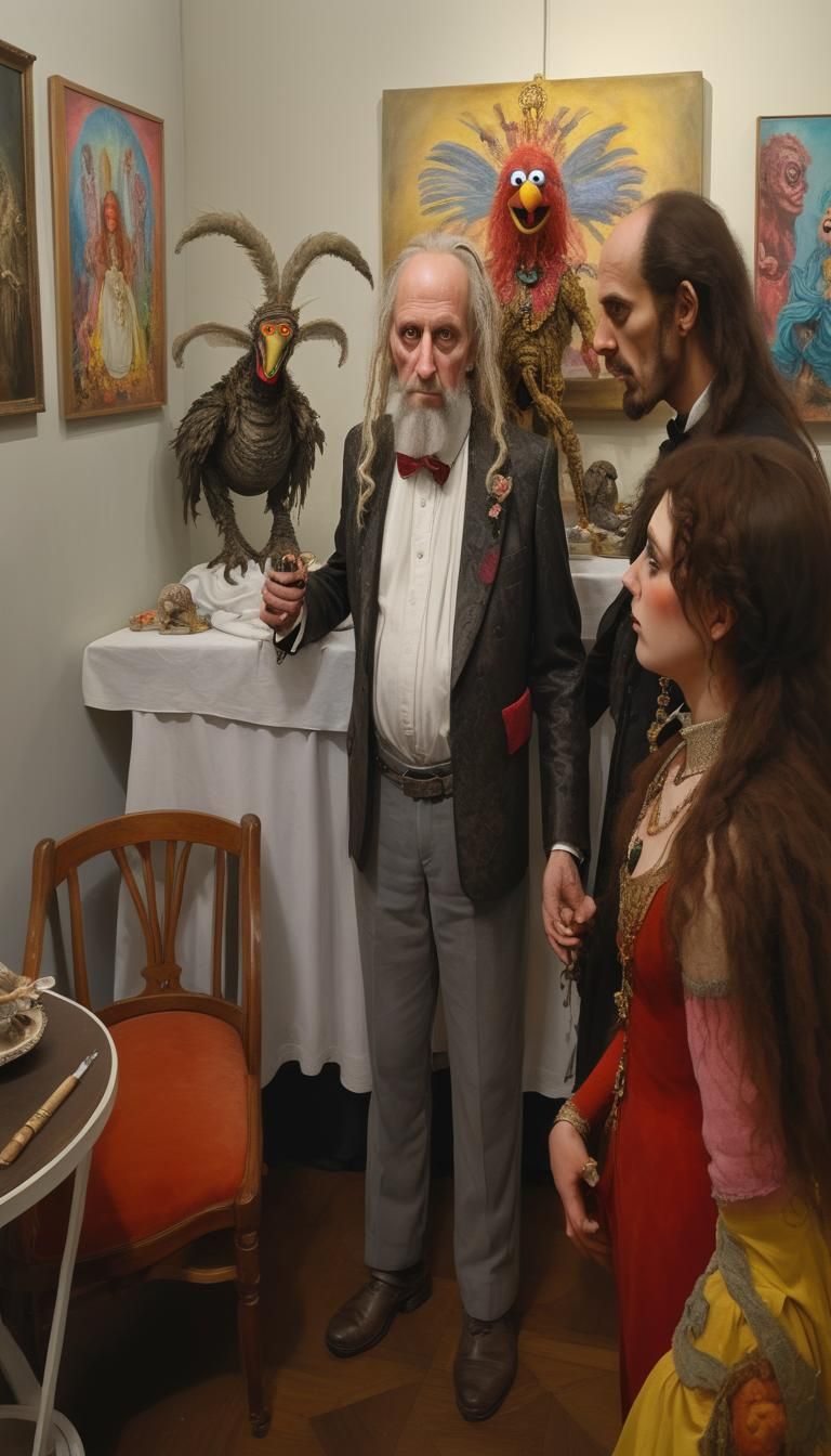 Surreal Wedding in Cryptid Vatican: A Digital Painting