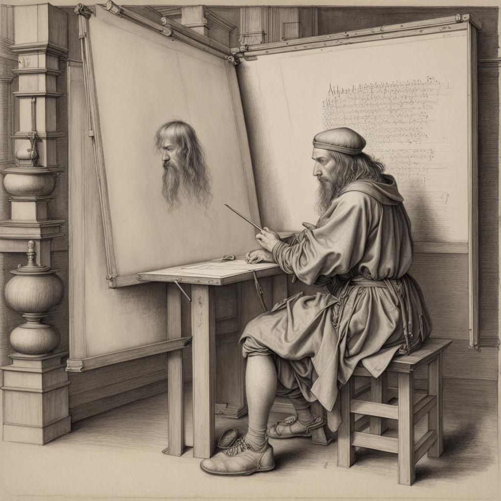 Dungeon Master in Charcoal, Durer Style