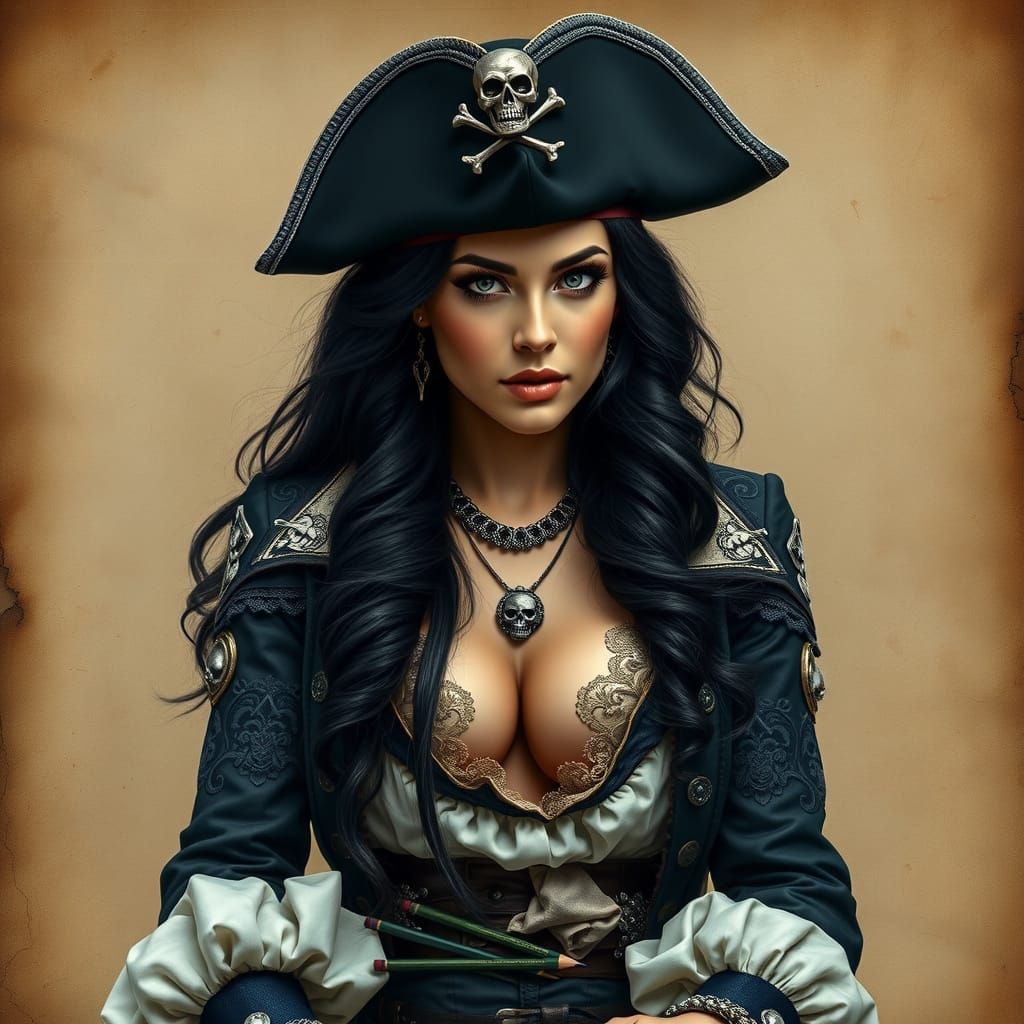 Elegant Pirate Portrait in a Vintage Aesthetic
