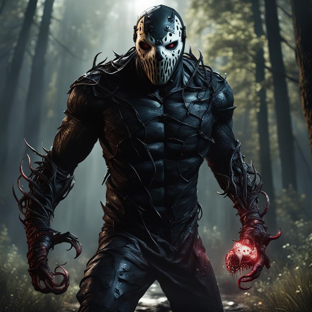 Jason Voorhees as Venom: Detailed Matte Painting