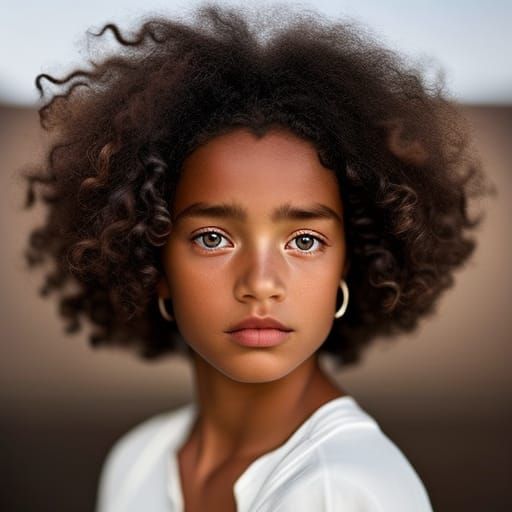 Professional Portrait of a Woman with Curly Hair