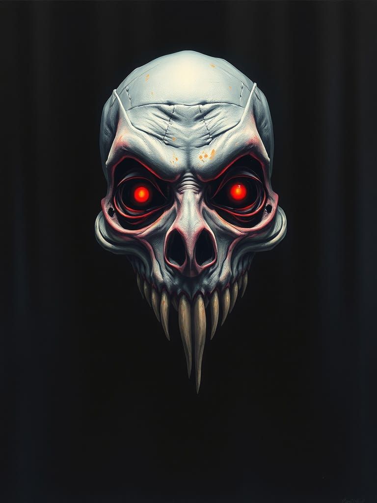 Ethereal Half-Mask in a Haunting Ritual Scene