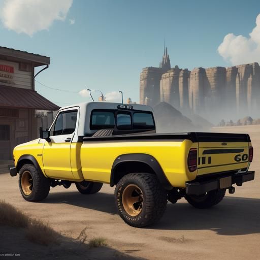 Modified 1989 Dodge D100 Racing Truck, Matte Painting