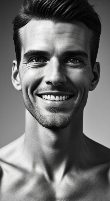 Striking Portrait of a Handsome Man Smiling