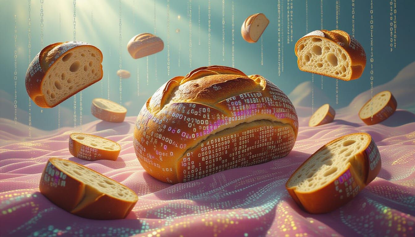 Surreal Bread Sculptures Formed From Iridescent Code