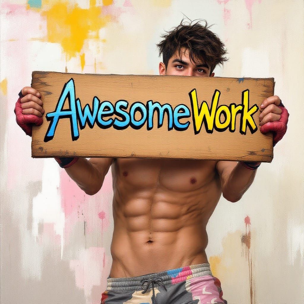 Vibrant Latino Boxer Exudes Confidence and Joy