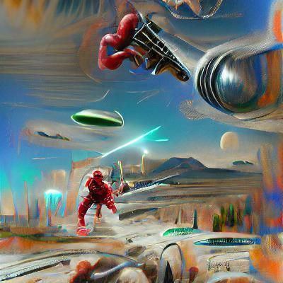 Spaceman in Epic Battle Against Aliens