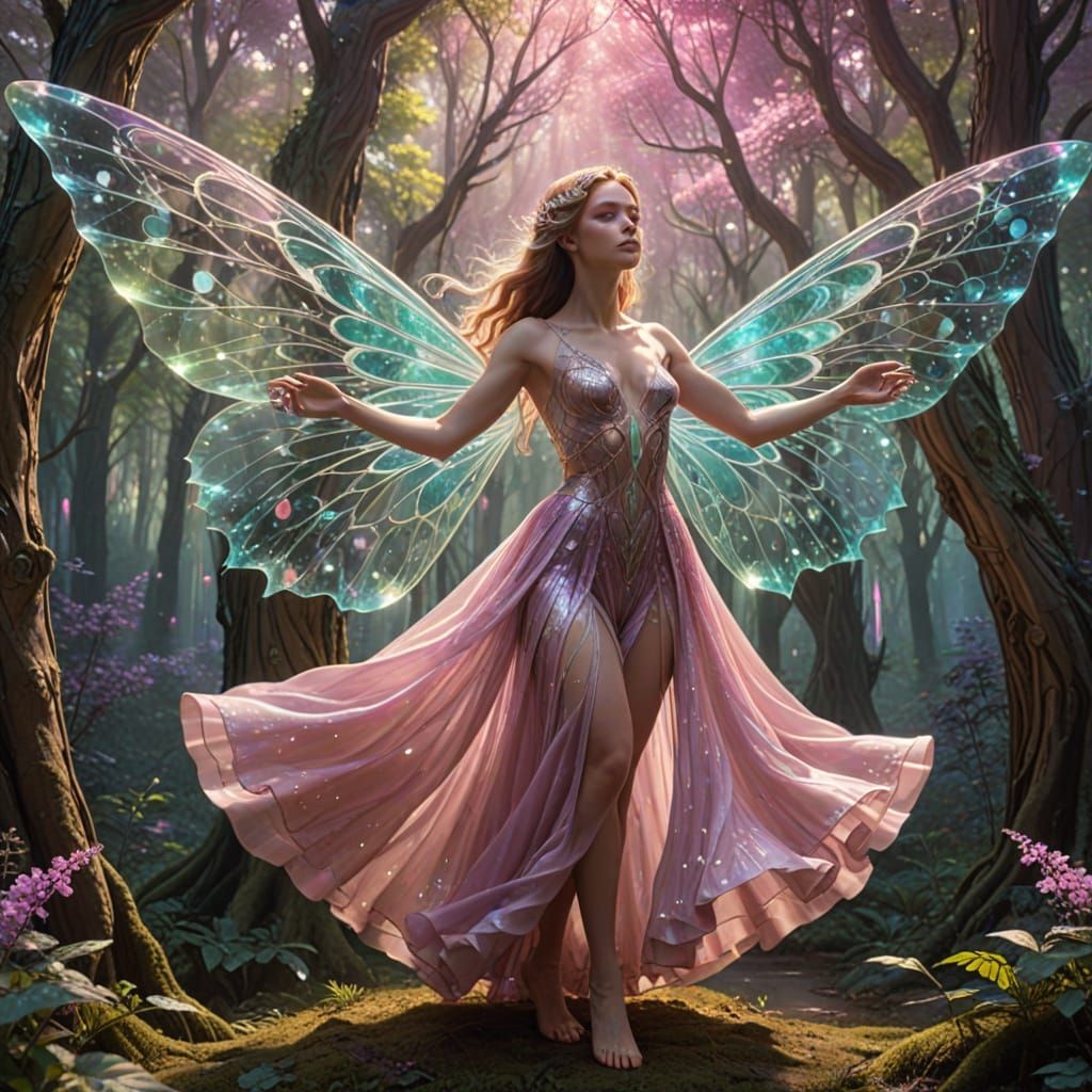 Enchanted Whirling Fairies in a Fractal Kaleidoscope