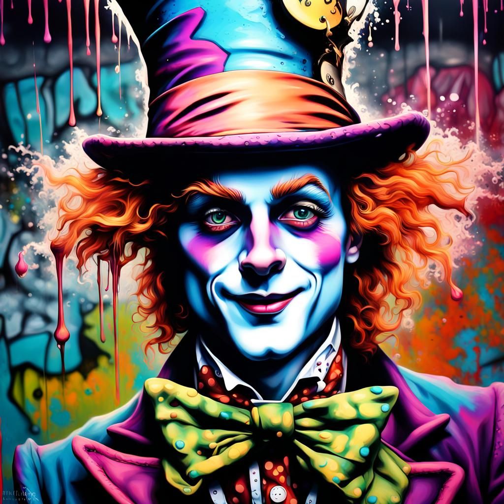 Mad Hatter's Graffiti Art in Fairy Wonderland