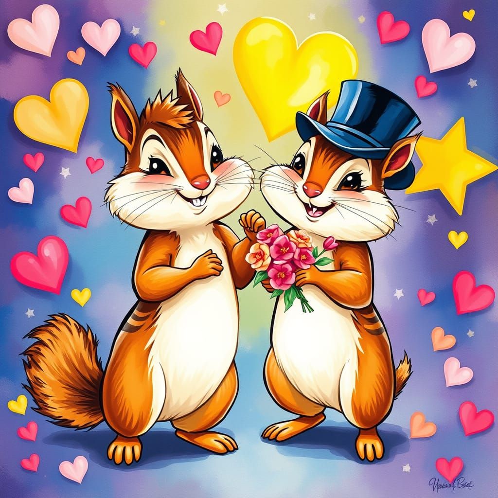 Whimsical Chipmunks Dance in a Candyland Wonderland