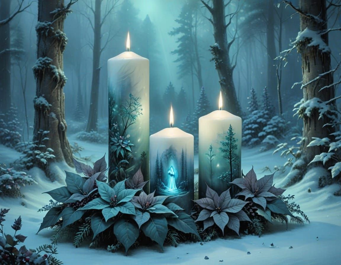 Ethereal Teal Fantasy Landscape in Hyperdetailed Mist