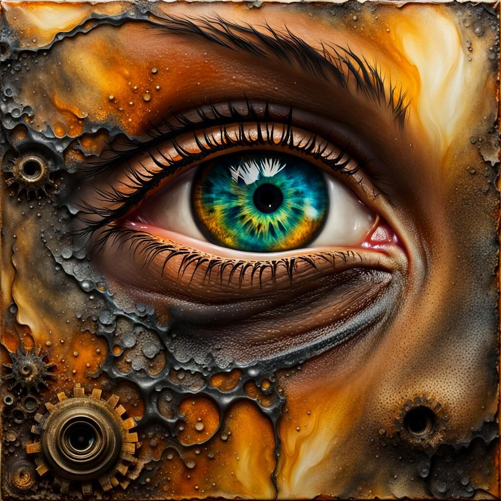 Eye of a cyberpunk girl