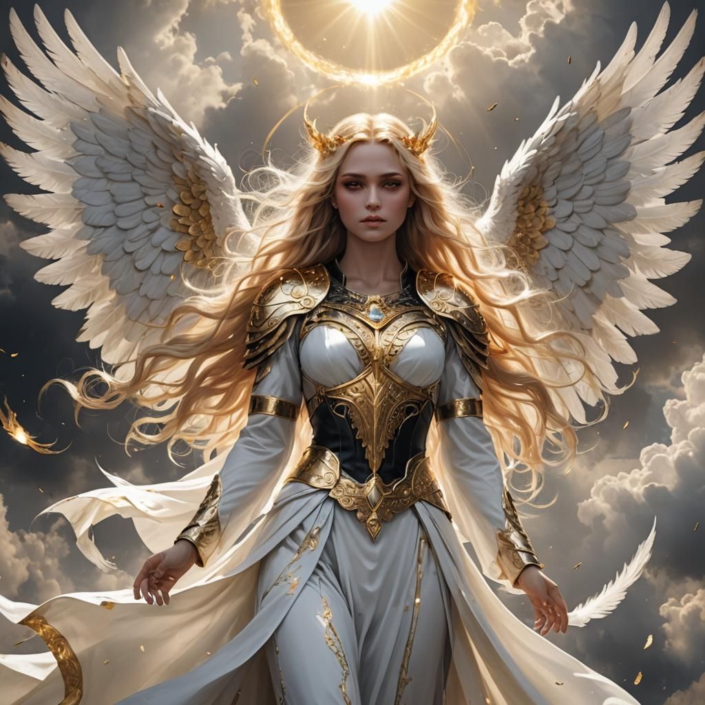 Fallen Aasimar Angel with Golden Hair