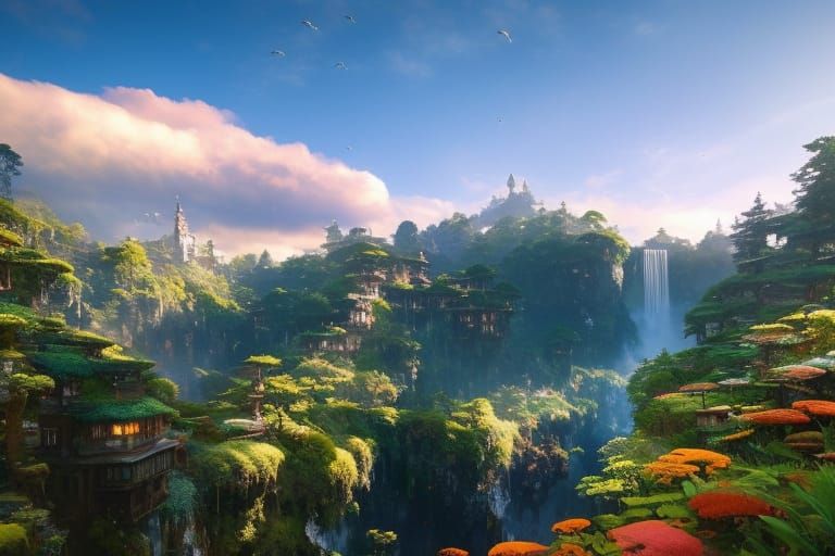 Cliff Village Gardens in Baroque Lighting