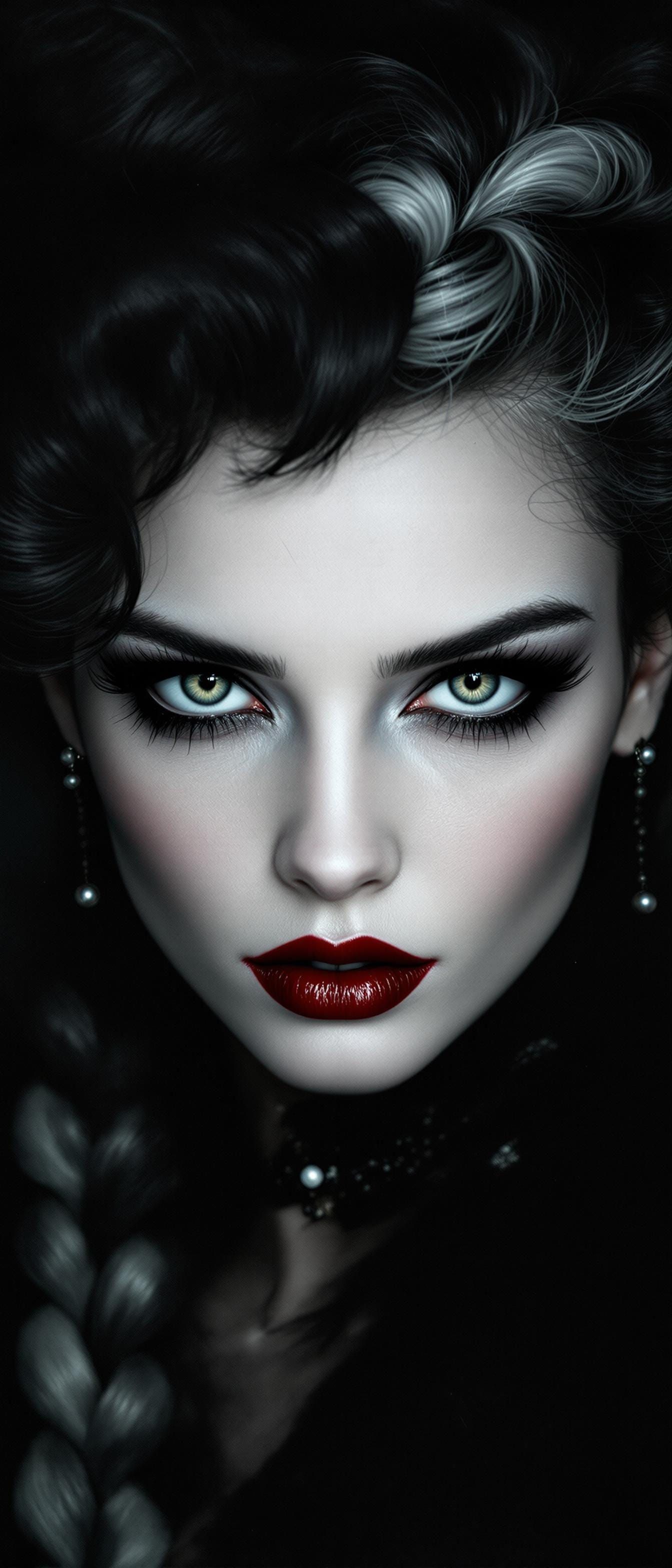 Edwardian Gothic Beauty in Dark Elegance